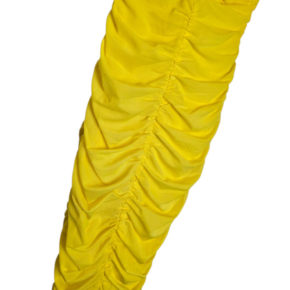 Eliya the Label Anna Dress in Yellow XS maxi gown gloves stretchy - Picture 5 of 11